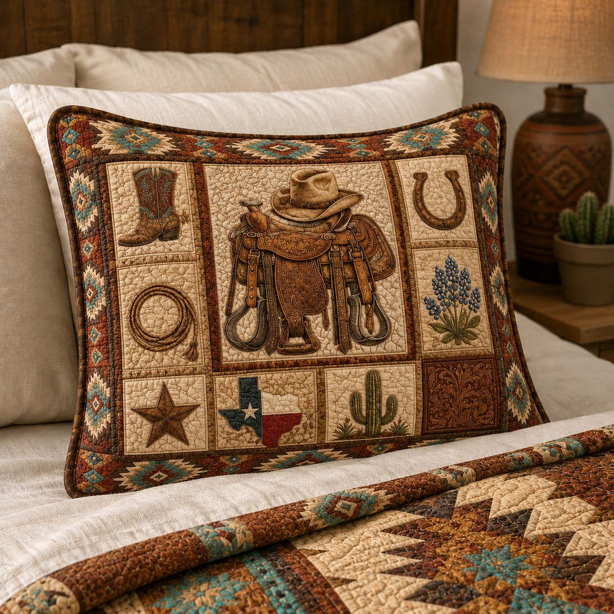 Cowboy Legacy Quilted Bedding Pillow Case NCU0QD035