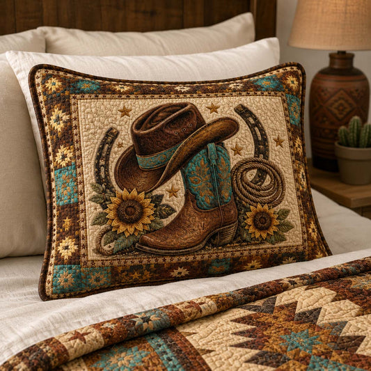 Golden Rodeo Quilted Bedding Pillow Case NCU0QD029
