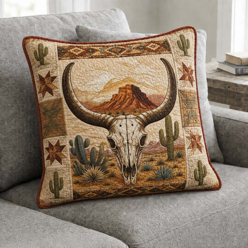 Desert Skull Texas Quilted Pillow Case NCU0QD014