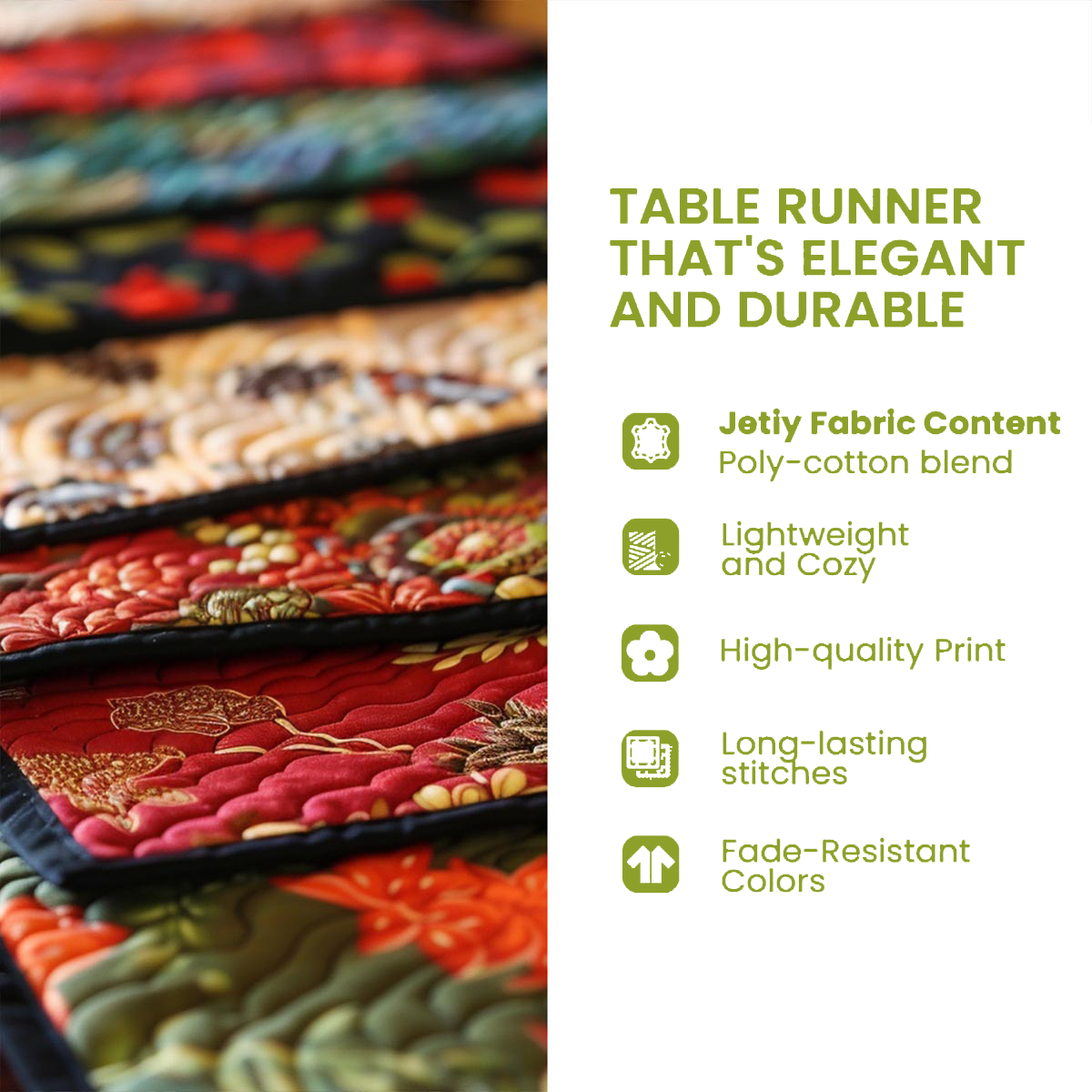 Blooming Colors Quilted Table Runner NCU0DK6306
